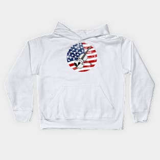 Violin USA Flag Violinist Musician 4th July Kids Hoodie